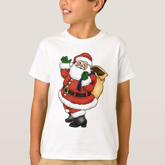 Happy Santa Claus Waving T-shirt (Voorkant)