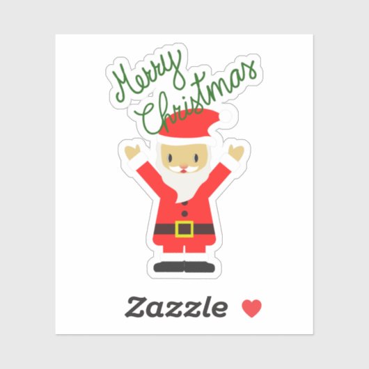 Happy Santa Claus wil je vrolijk kerstfeest toewen Sticker (Vel)