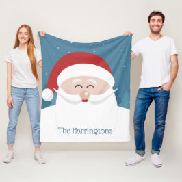 Happy Santa Custom name fleece dekens