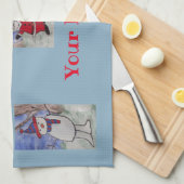 Happy Santa en Snowmen Tea Towel Theedoek (Quarter Fold)