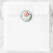 Happy Santa Face Kerstmis Ronde Sticker (Tas)
