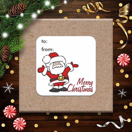 Happy Santa Gift Label Sticker