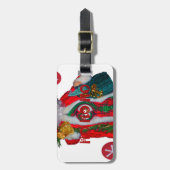 Happy Santa Hohoho Greetings grafische tekstrein d Bagagelabel (Voorkant verticaal)