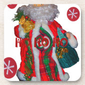 Happy Santa Hohoho Greetings grafische tekstrein d Bier Onderzetter (Voorkant)