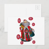 Happy Santa Hohoho Greetings grafische tekstrein d Feestdagenkaart (Voorkant / Achterkant)