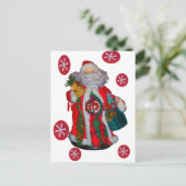 Happy Santa Hohoho Greetings grafische tekstrein d Feestdagenkaart (Staand voorkant)