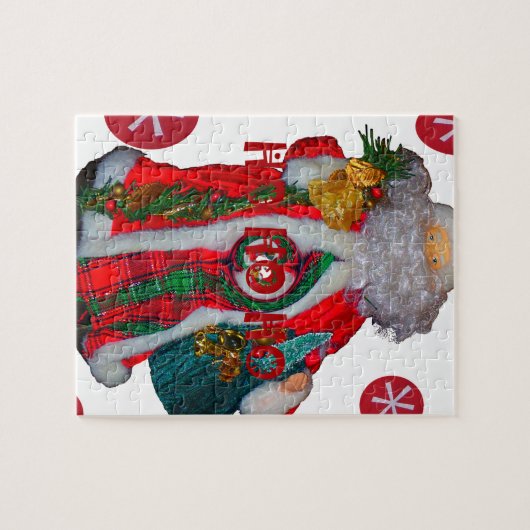 Happy Santa Hohoho Greetings grafische tekstrein d Legpuzzel (Horizontaal)