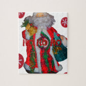 Happy Santa Hohoho Greetings grafische tekstrein d Legpuzzel (Verticaal)