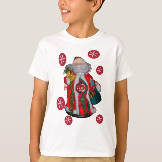Happy Santa Hohoho Greetings grafische tekstrein d T-shirt (Voorkant)