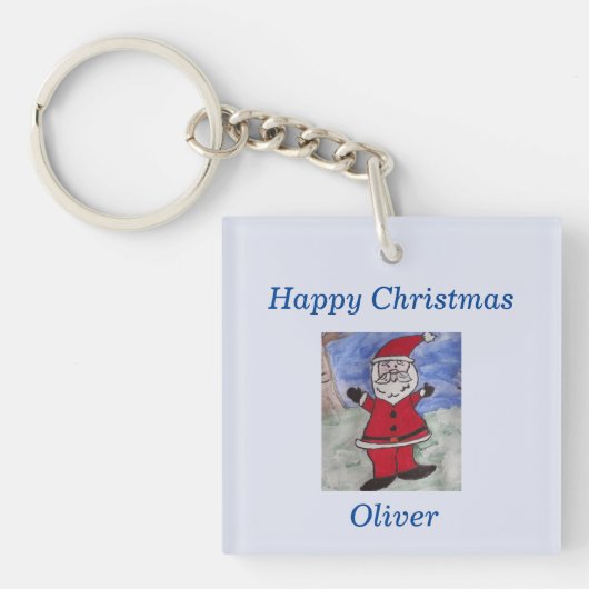 Happy Santa Kerstkerstfeest Sleutelhanger (voorkant)