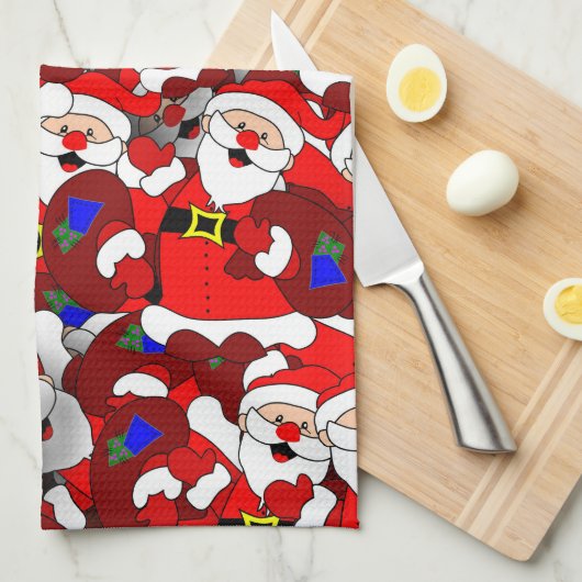 Happy Santa keukenhanddoek (Quarter Fold)