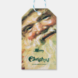 Happy Santa Merry-kerstfeestdag rood Cadeaulabel