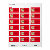 Happy Santa Merry-kerstfeestdag rood Etiket (Full Sheet)
