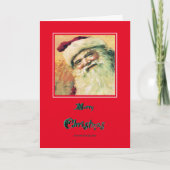 Happy Santa Merry-kerstfeestdag - rood Feestdagen Kaart (Voorkant)