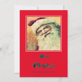 Happy Santa Merry-kerstfeestdag - rood Feestdagenkaart