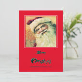 Happy Santa Merry-kerstfeestdag - rood Feestdagenkaart (Staand voorkant)