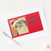 Happy Santa Merry-kerstfeestdag - rood Rechthoekige Sticker (Envelop)
