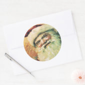 Happy Santa Merry-kerstfeestdag rood Ronde Sticker (Envelop)