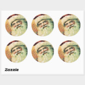 Happy Santa Merry-kerstfeestdag rood Ronde Sticker (Vel)