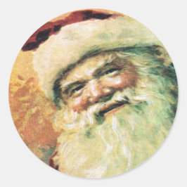 Happy Santa Merry-kerstfeestdag rood Ronde Sticker