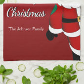 Happy Santa Merry Kerstmis Theedoek (Gevouwen)