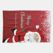 Happy Santa Merry Kerstmis Theedoek (Horizontaal)