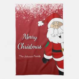 Happy Santa Merry Kerstmis Theedoek