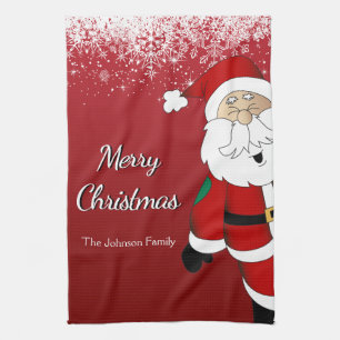 Happy Santa Merry Kerstmis Theedoek