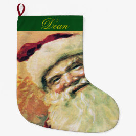 Happy Santa Merry kerstmis Vintage Grote Kerstsok