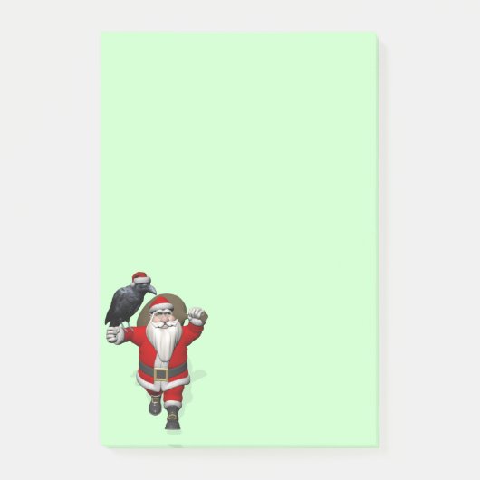 Happy Santa met Big Black Raven Post-it® Notes (Voorkant)