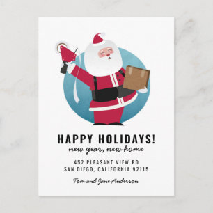 Happy Santa Mover met box Briefkaart