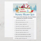 happy santa Nursery Rhyme Quiz baby shower game (Voorkant / Achterkant)