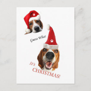Happy Santa Puppy Feestdagenkaart