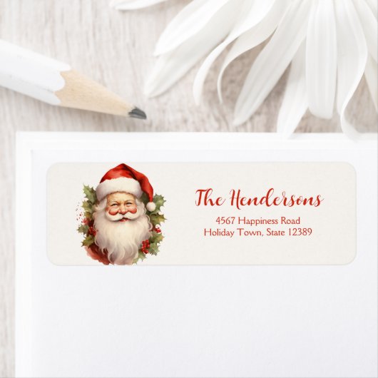 Happy Santa  retour adreslabels Etiket (Insitu)