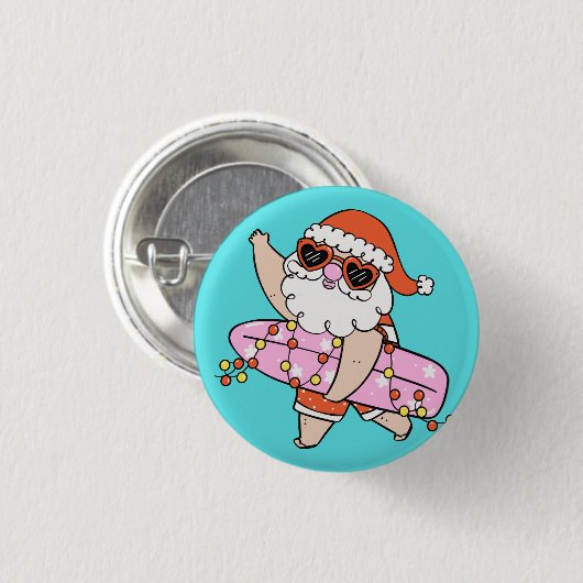 Happy Santa Ronde Button 3,2 Cm (Voorkant /achterkant)