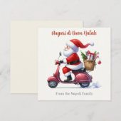 Happy Santa Scooter Italië Kerstmis Feestdagenkaart (Voorkant / Achterkant)