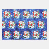 Happy Santa Snowman 3 Snow Coordinating Inpakpapier Vel (Voorkant)