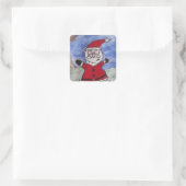 Happy Santa Vierkante Sticker (Tas)