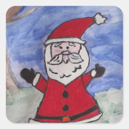 Happy Santa Vierkante Sticker