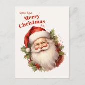 Happy Santa Vintage Christmas Briefkaart (Voorkant)