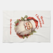 Happy Santa Vintage Kerstmis Theedoek (Horizontaal)
