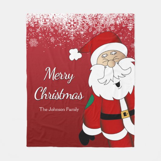 Happy Santa - Vrolijk kerstfeest Fleece Deken (Voorkant)