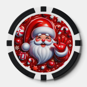 Happy Santa Waving Poker Chips – Feestelijke Vakan