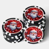 Happy Santa Waving Poker Chips – Feestelijke Vakan (Opstapeling)