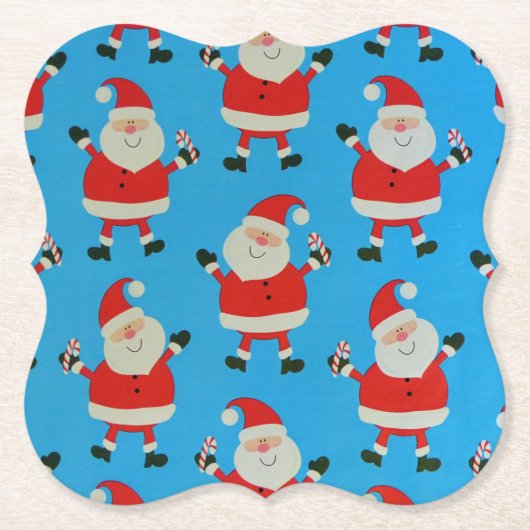 Happy Santas Kartonnen Onderzetters (Voorkant)