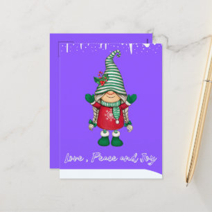 Happy Santa's Little Friend Holiday Briefkaart