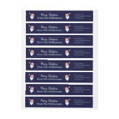 Happy Santas op het adres voor kerstblauwe terugke (Vel)