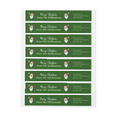 Happy Santas over het kerstgroene terugkeeradres (Vel)