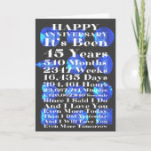 Happy Sapphire 45e bruiloft Jubileum Kaart (Voorkant)