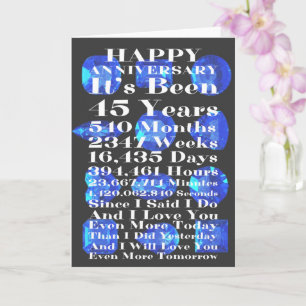 Happy Sapphire 45e bruiloft Jubileum Kaart